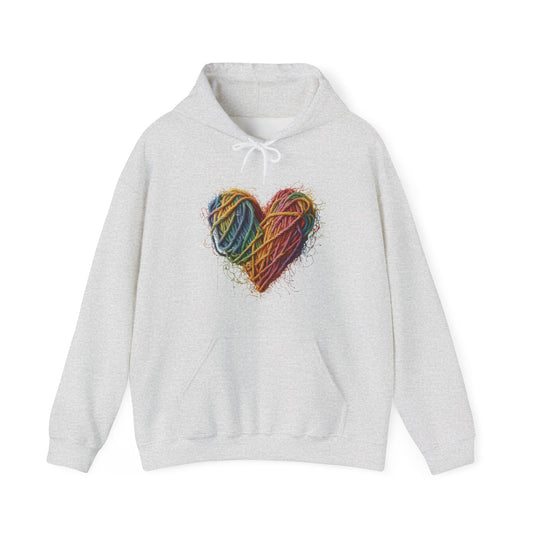 Multicoloured Ropes Love Heart - Unisex Hooded Sweatshirt