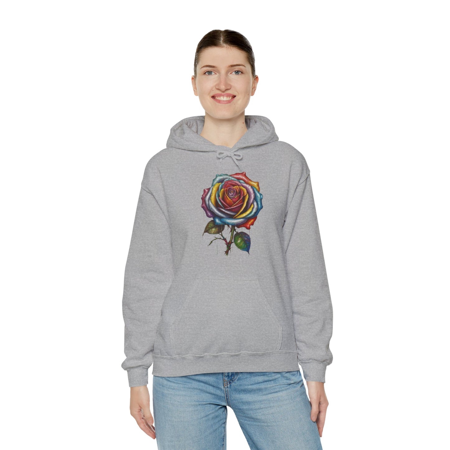 Messy Multicoloured Rose - Unisex Hooded Sweatshirt