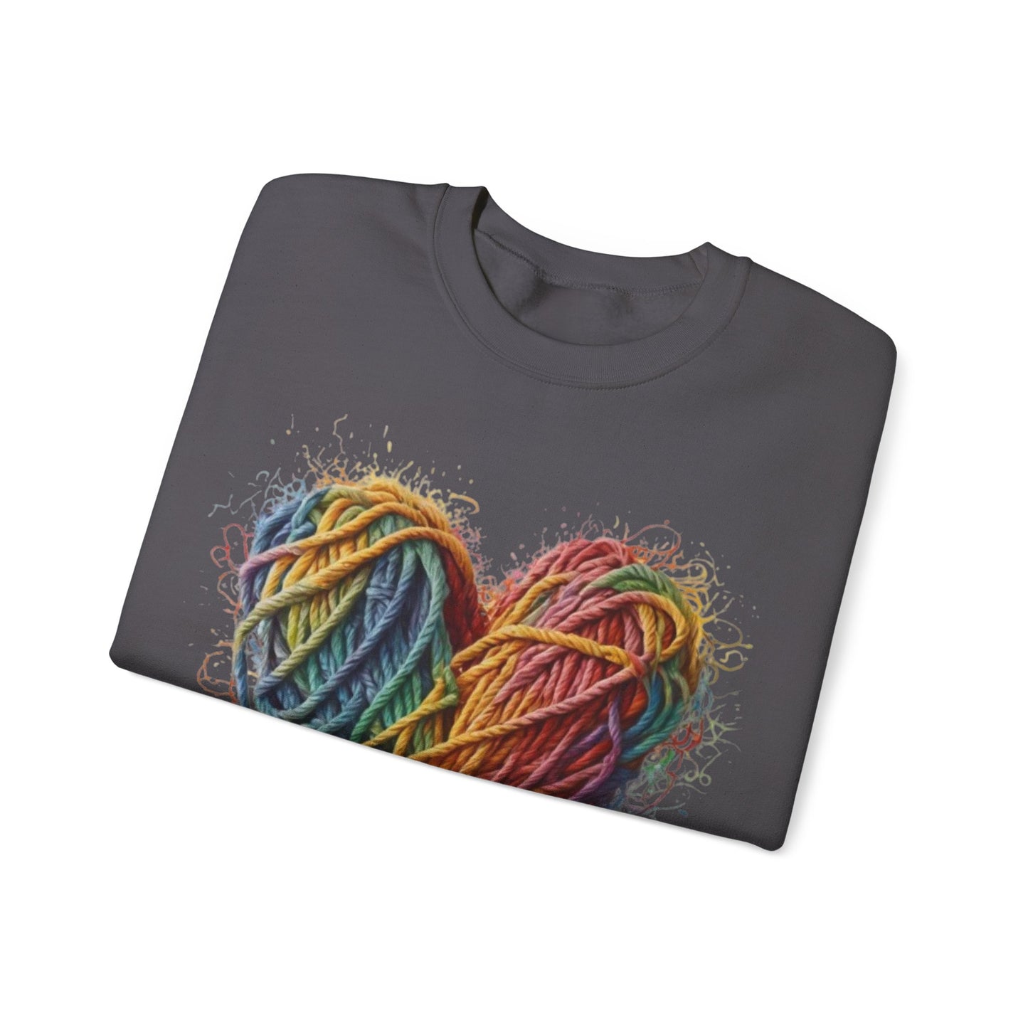 Multicoloured Ropes Love Heart - Unisex Crewneck Sweatshirt