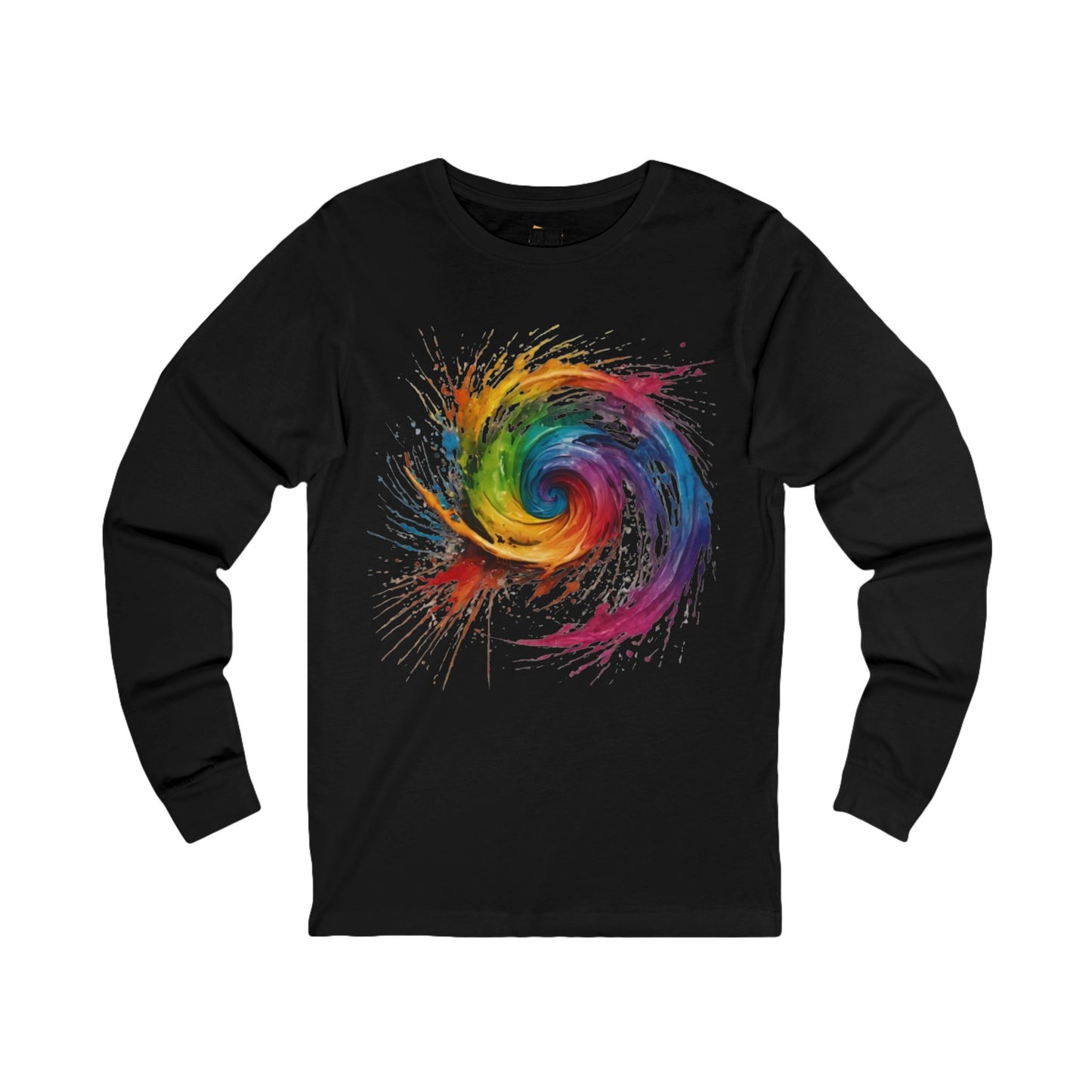 Colourful Messy Swirly Pattern - Unisex Long Sleeve T-Shirt