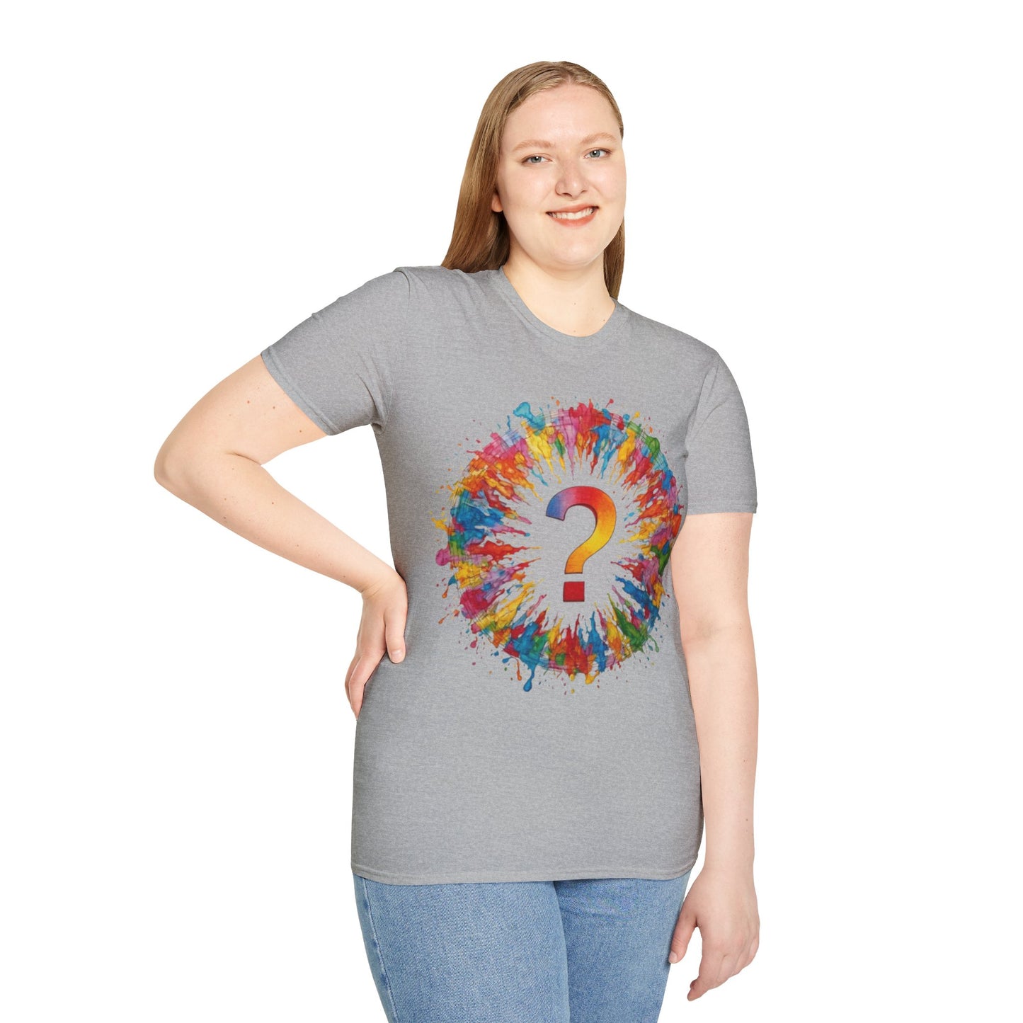 Colourful Messy Question Mark - Unisex T-Shirt