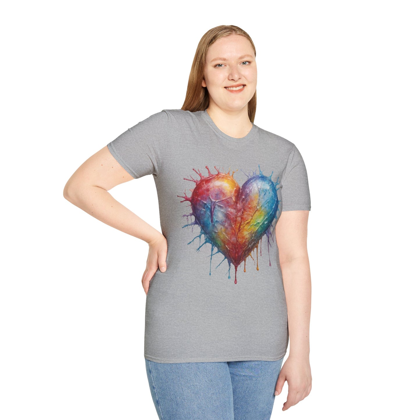 Colourful Messy Frozen Love Heart - Unisex T-Shirt