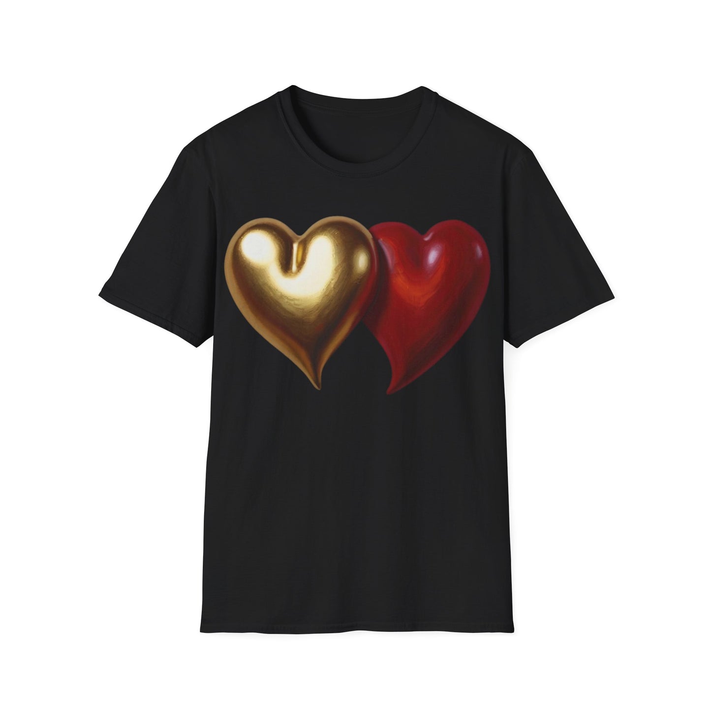 Gold And Red Love Heart - Unisex T-Shirt