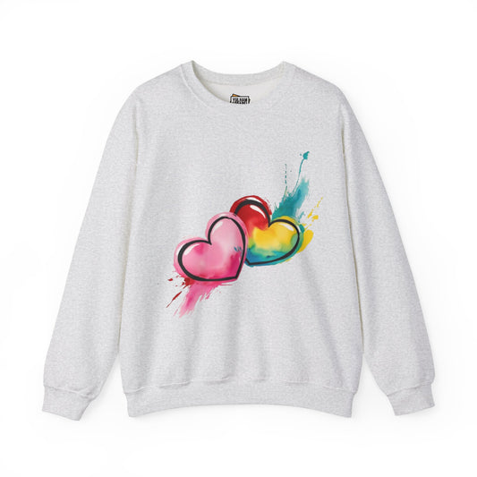 Splatter Twin Love Hearts - Unisex Crewneck Sweatshirt