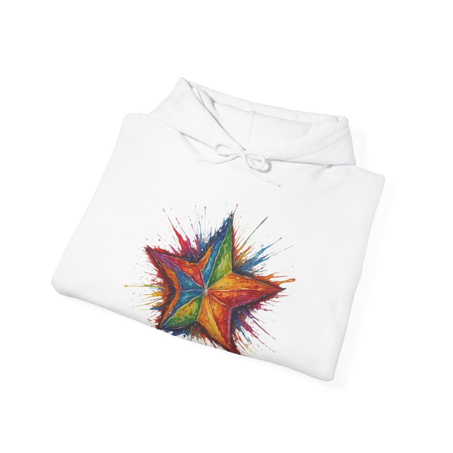 Burning Multicoloured Star - Unisex Hooded Sweatshirt