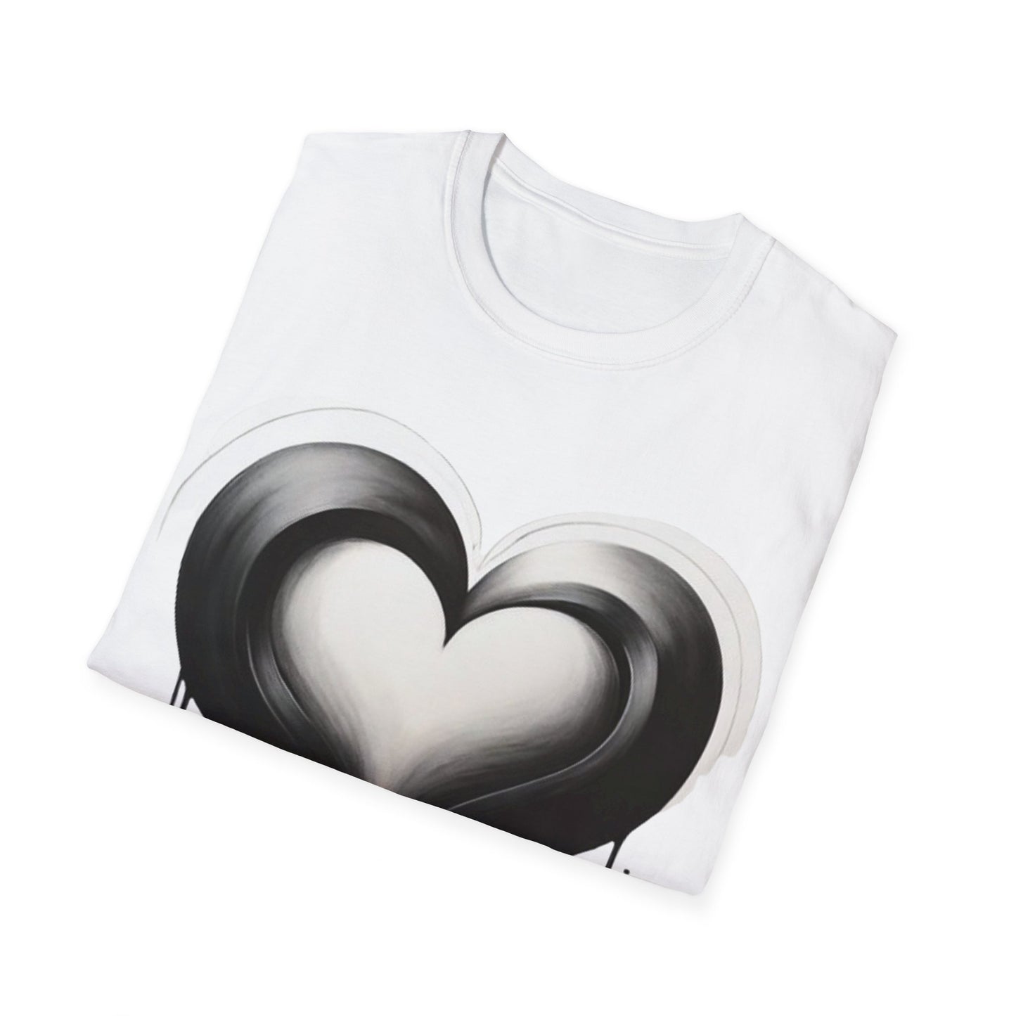 Black and White Heart - Unisex T-Shirt