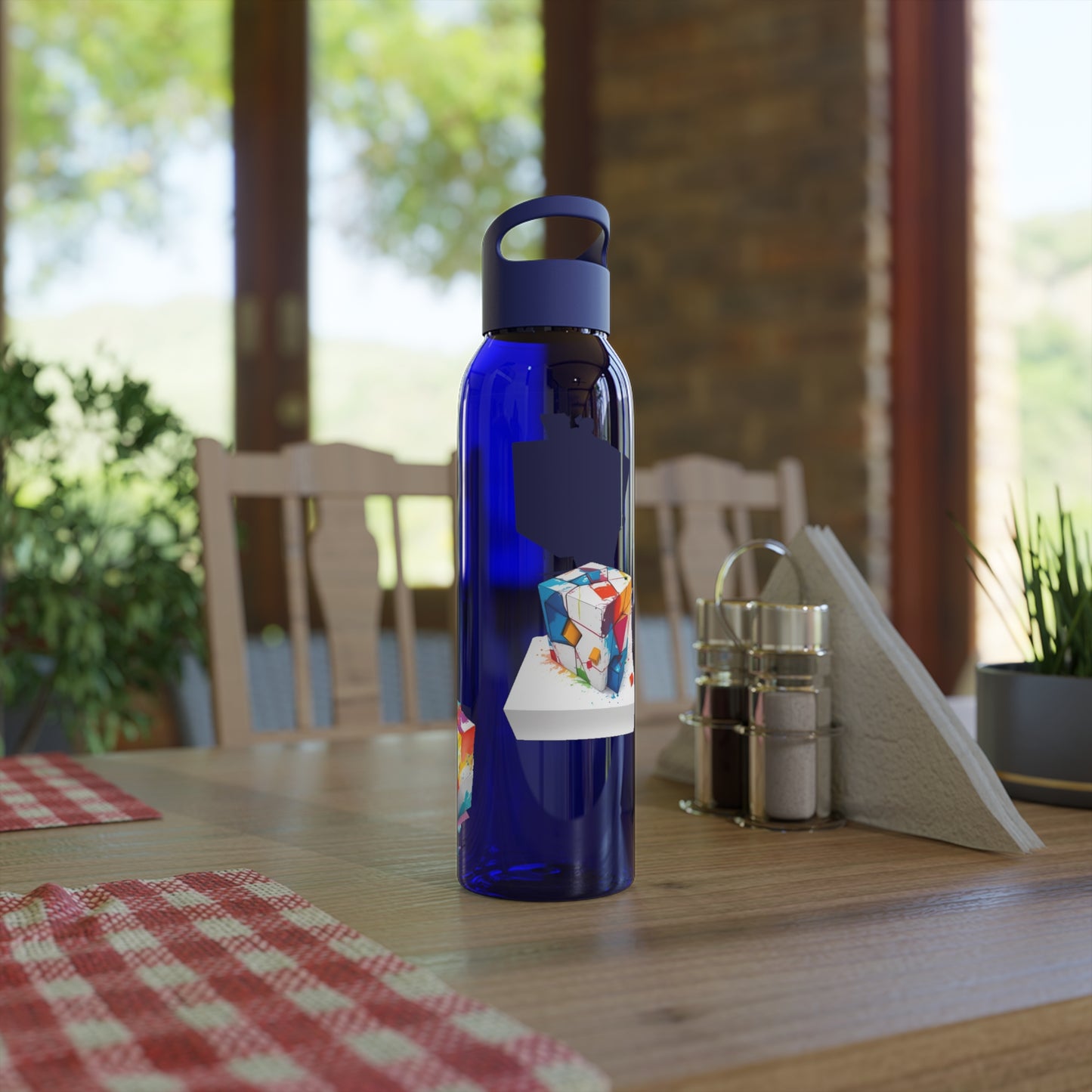 Colourful Cubes - Sky Water Bottle