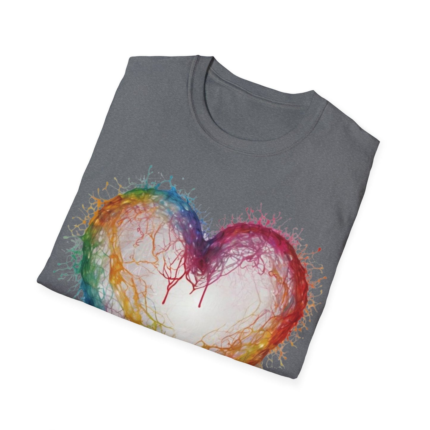 Transparent Colourful Love Heart - Unisex T-Shirt