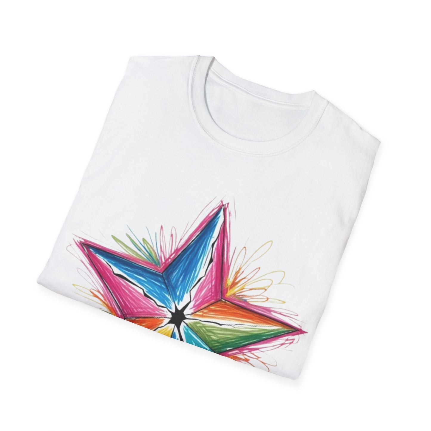 Vibrant Coloured Messy Star - Unisex T-Shirt