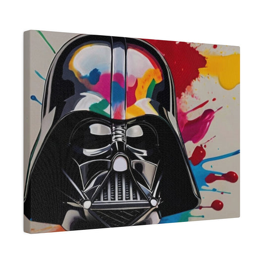 Large Darth Vader Helmet Paint Splatter Canvas - Matte Canvas, Stretched, 0.75"