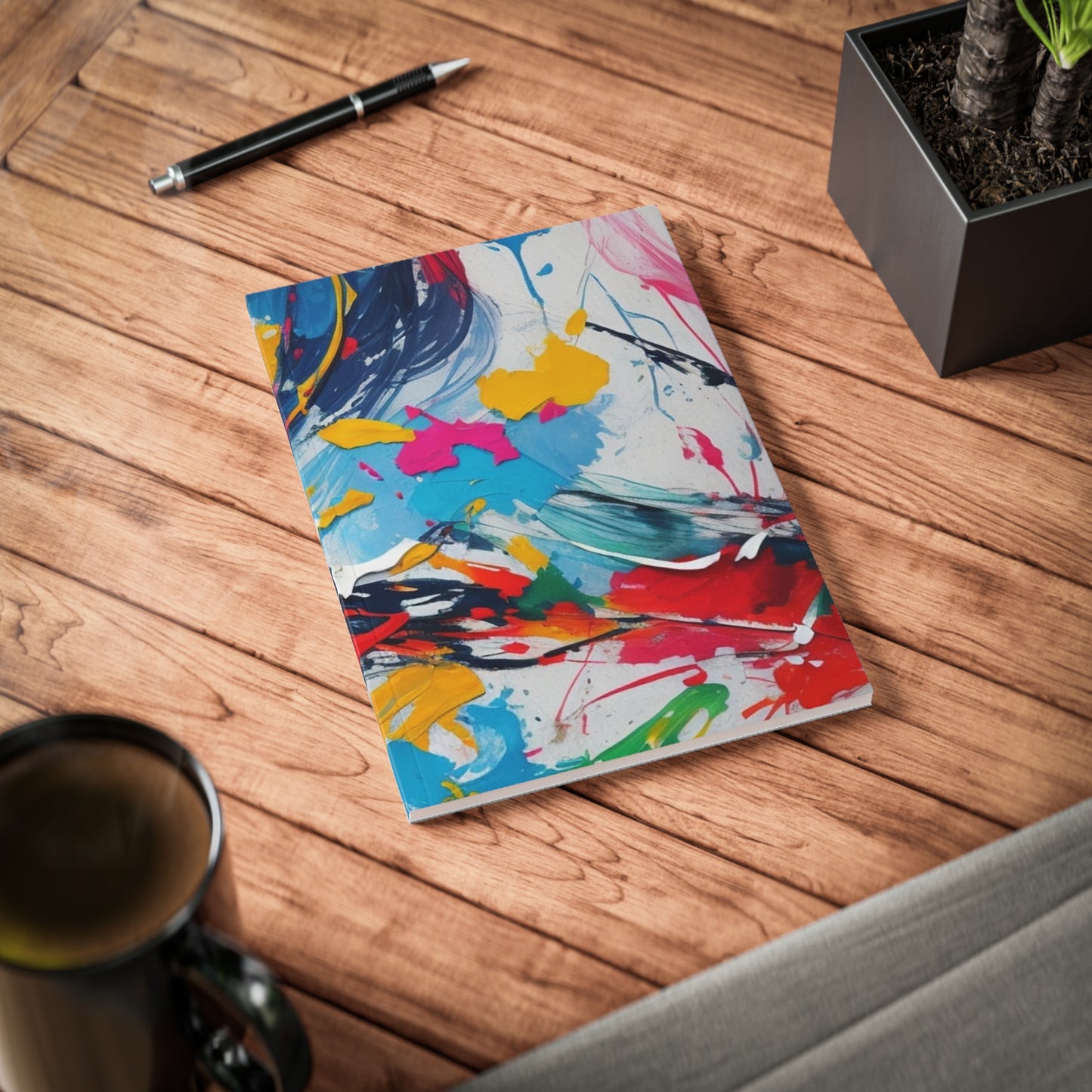 Colourful Splatter Art - Softcover Notebook, A5