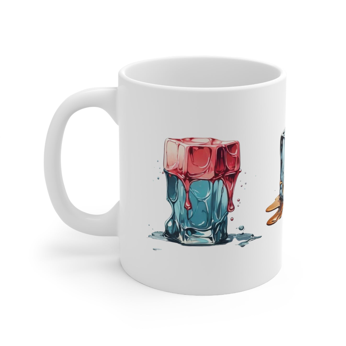Melting Ice Cubes Mug - Ceramic Coffee Mug 11oz
