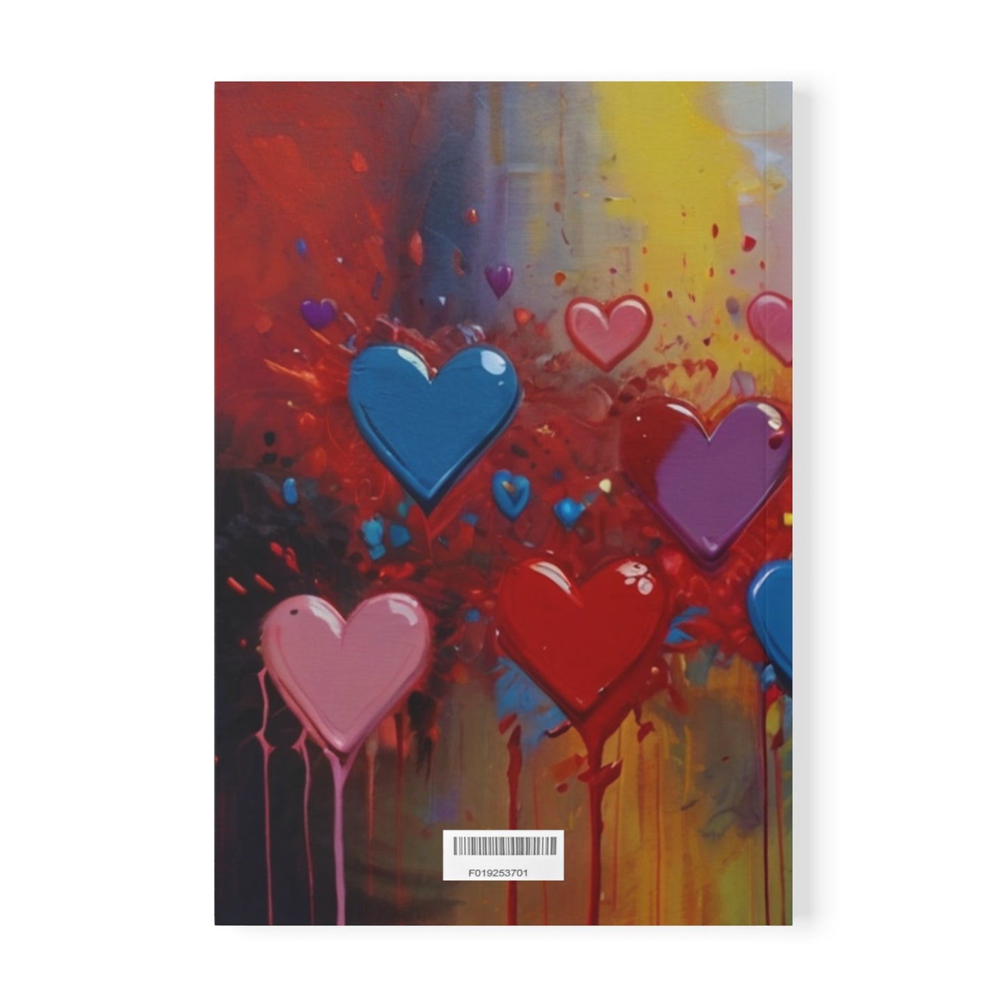 Messy Splatter Love Hearts - Softcover Notebook, A5