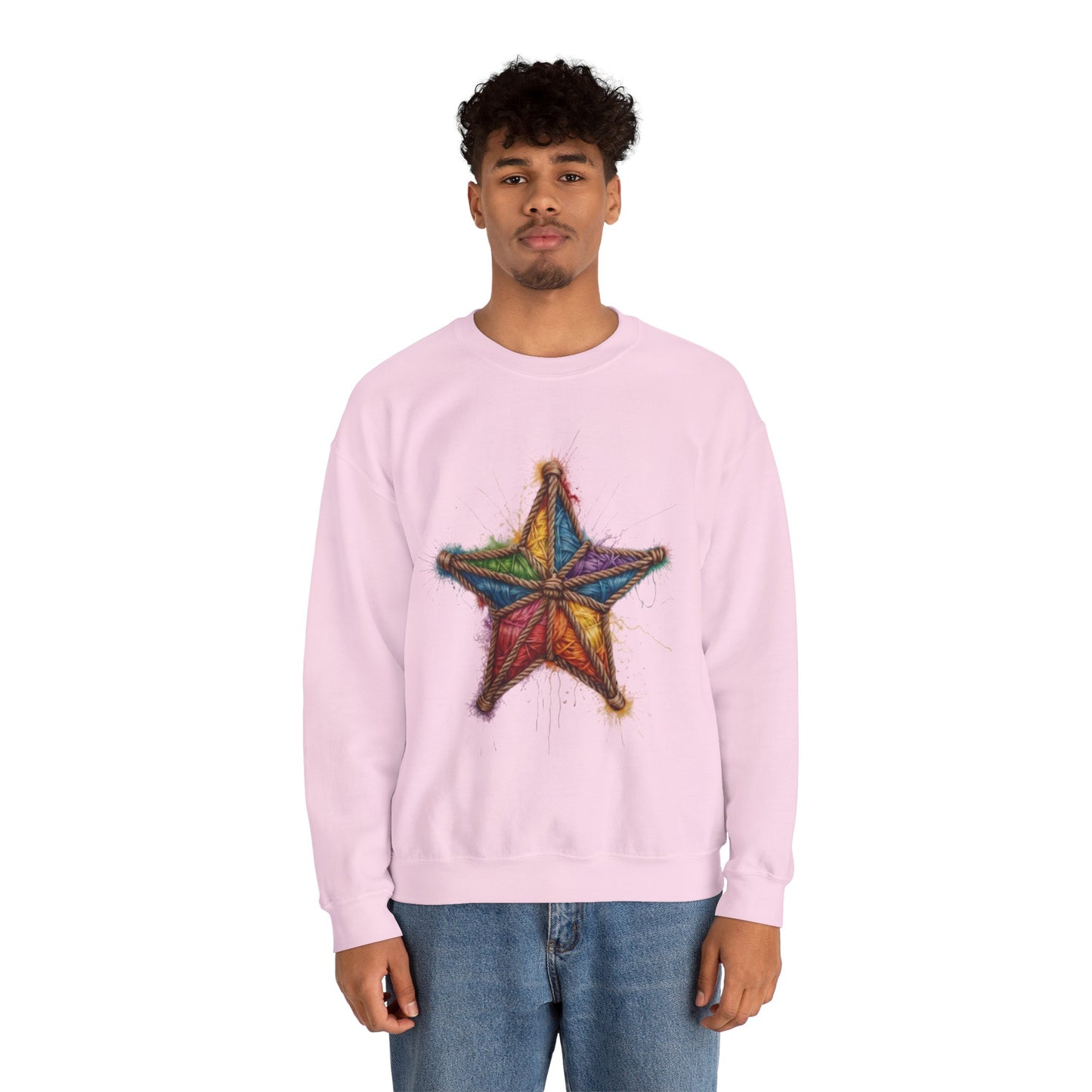 Multicoloured Star Rope Pattern - Unisex Crewneck Sweatshirt