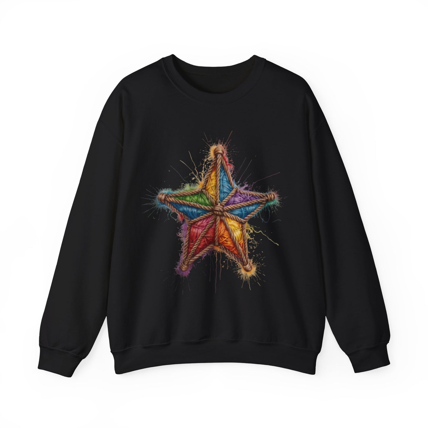 Multicoloured Star Rope Pattern - Unisex Crewneck Sweatshirt