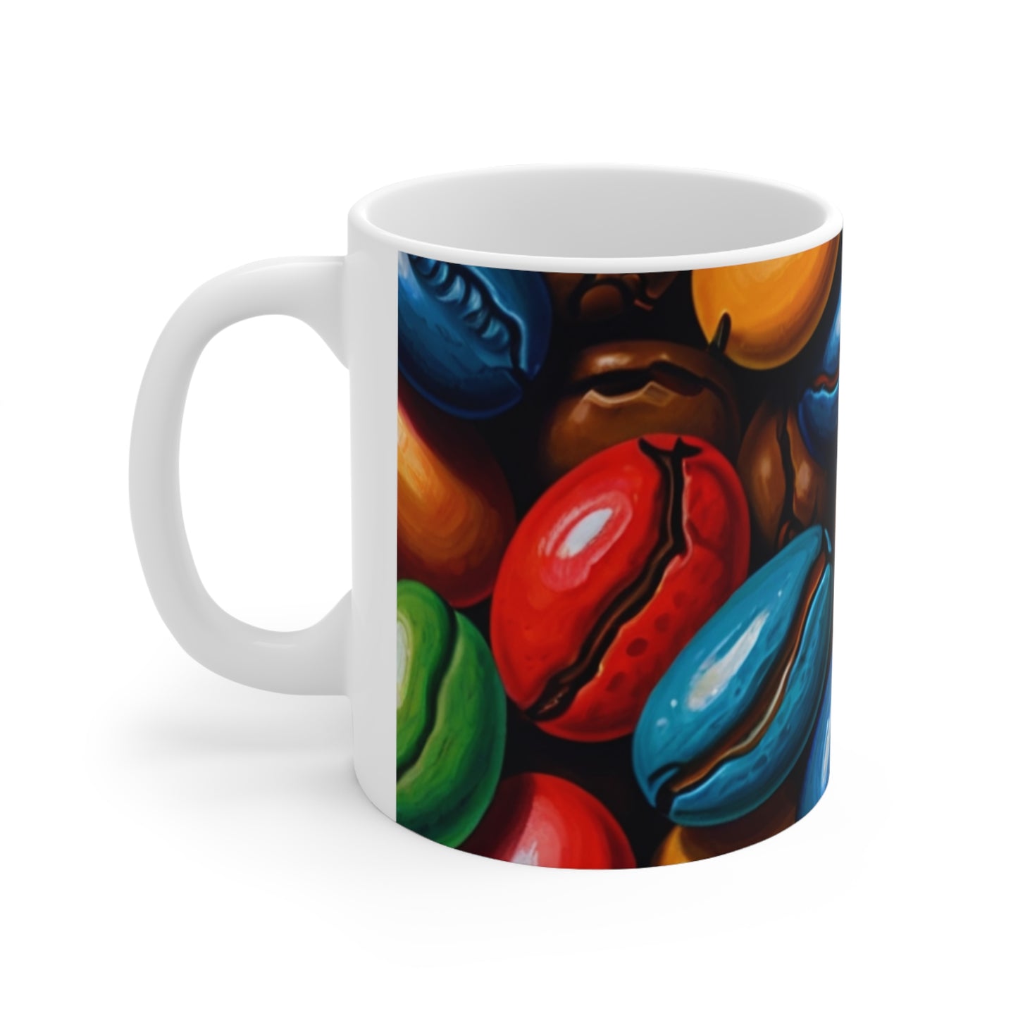 Colourful Coffee Beans - Ceramic Coffee Mug 11oz