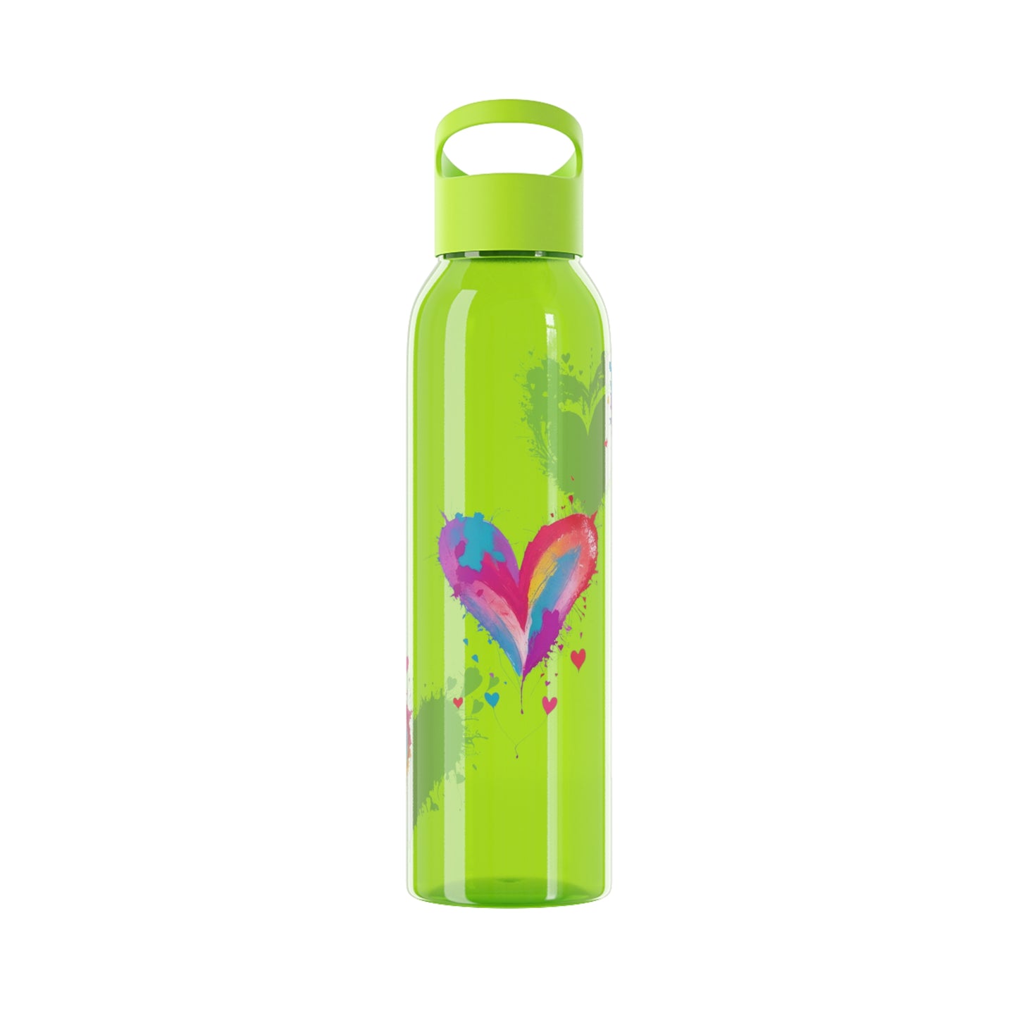 Colourful Love Hearts - Sky Water Bottle