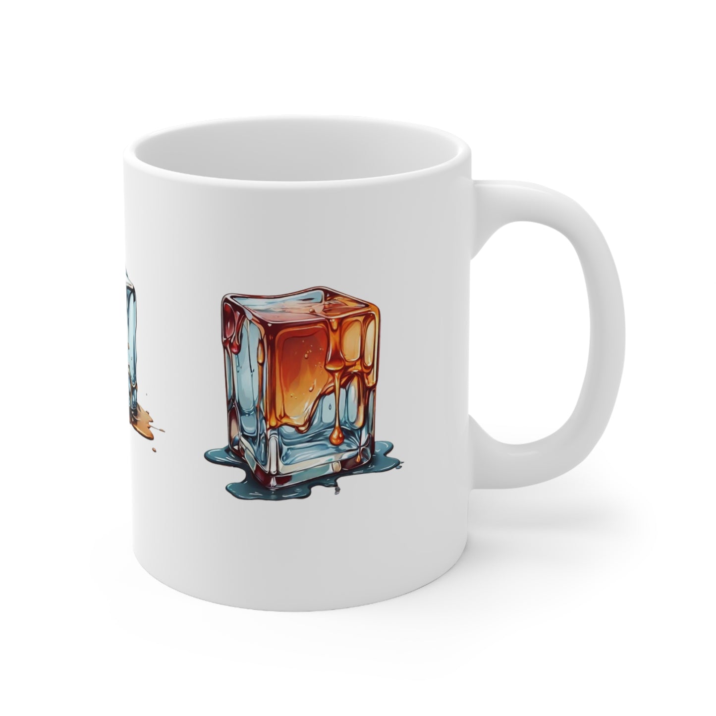 Melting Ice Cubes Mug - Ceramic Coffee Mug 11oz
