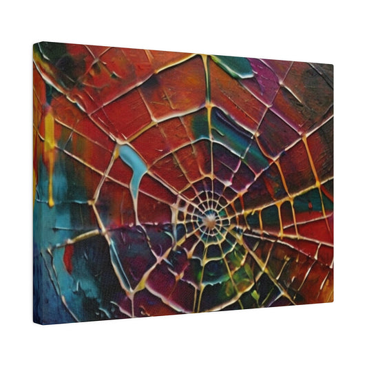 Messy Painting Colourful Spiderweb - Matte Canvas, Stretched, 0.75"