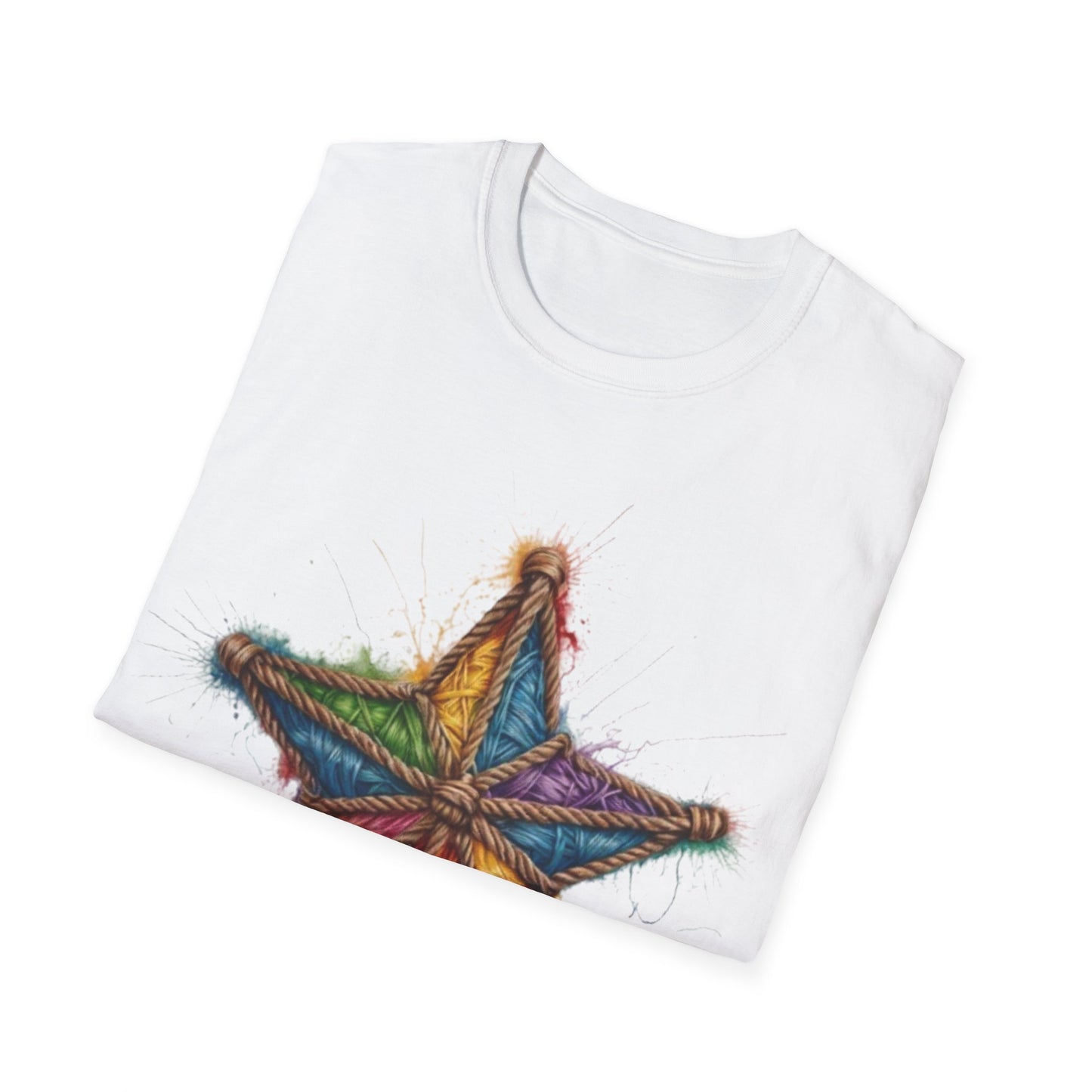 Multicoloured Star Rope Pattern - Unisex T-Shirt