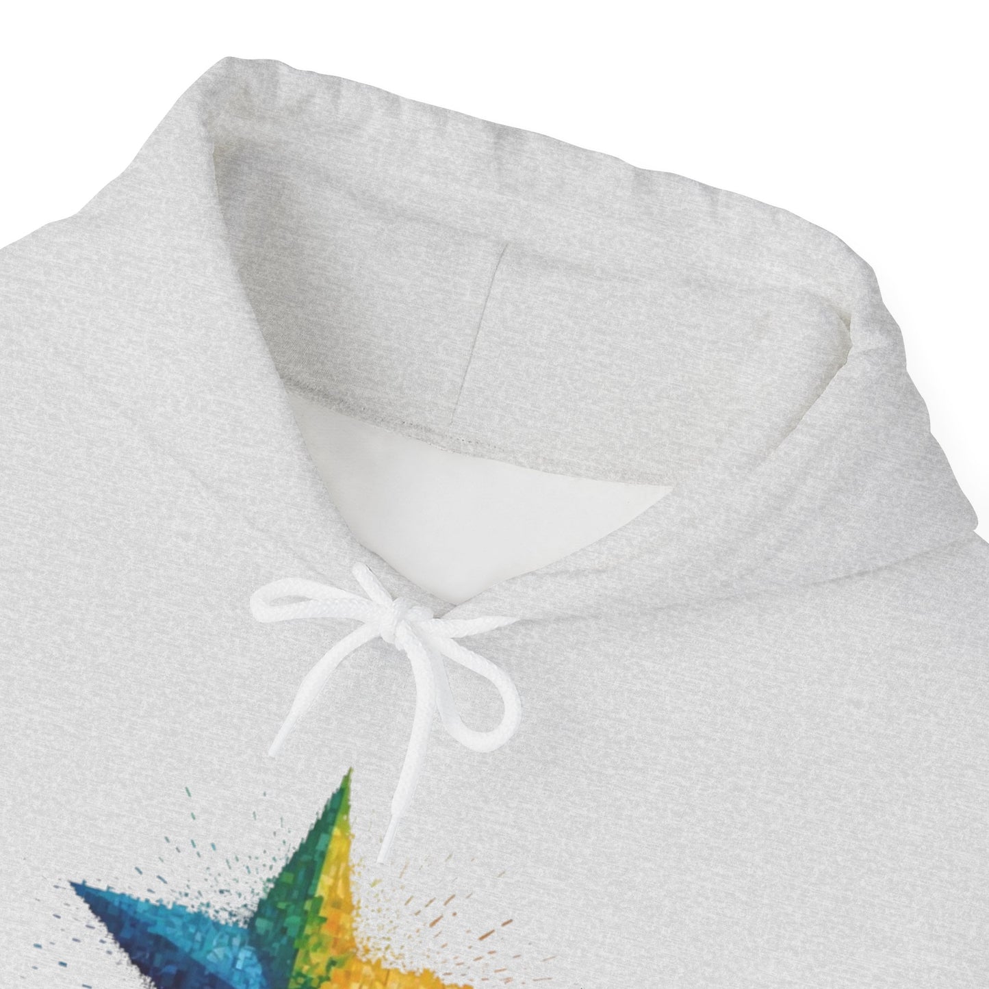 Multicoloured Pixelated Star - Unisex Hooded Sweatshirt