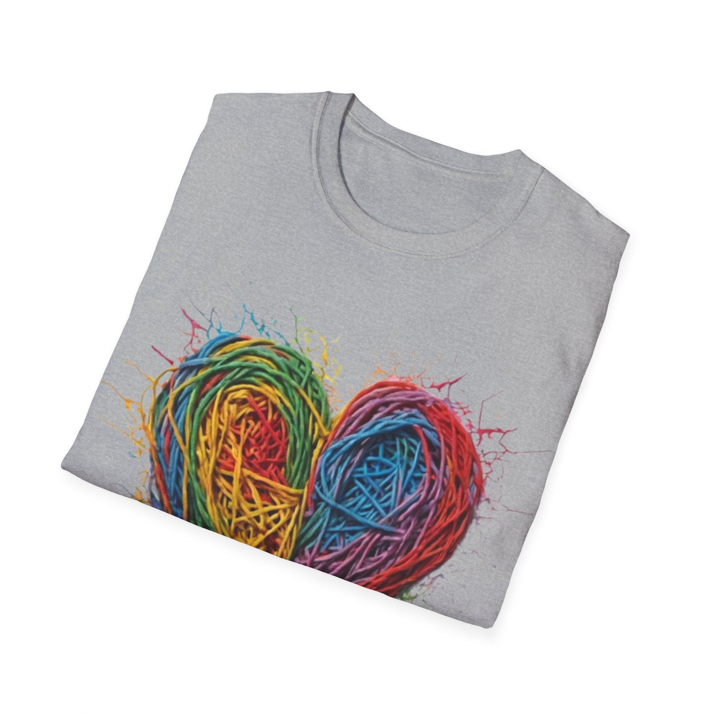 Multicoloured Scoubidou Heart - Unisex T-Shirt