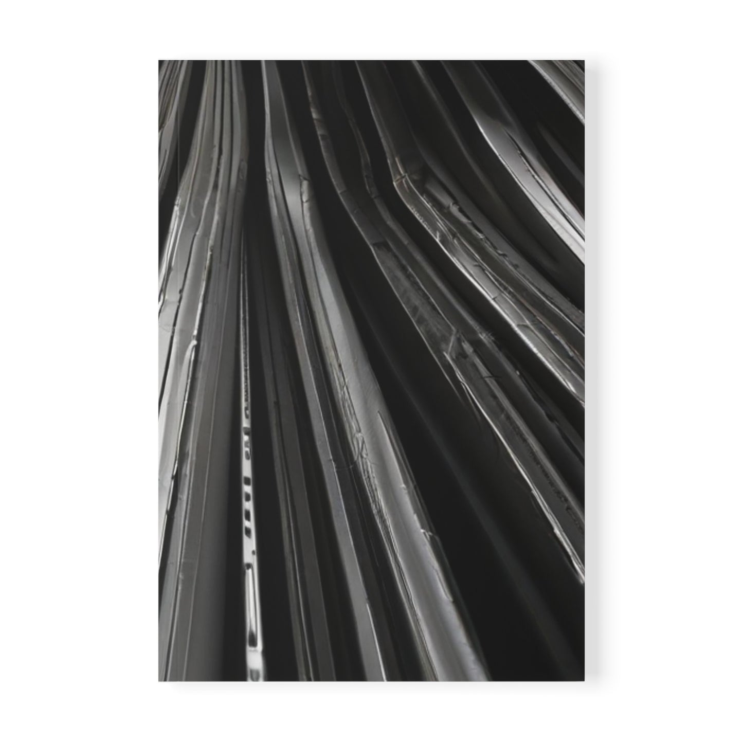 Black and White Lines Art - Softcover Notebook, A5