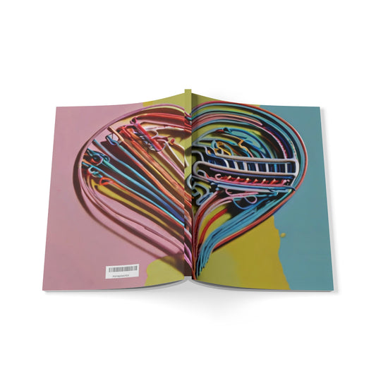 Paperclip Love Heart Art - Softcover Notebook, A5