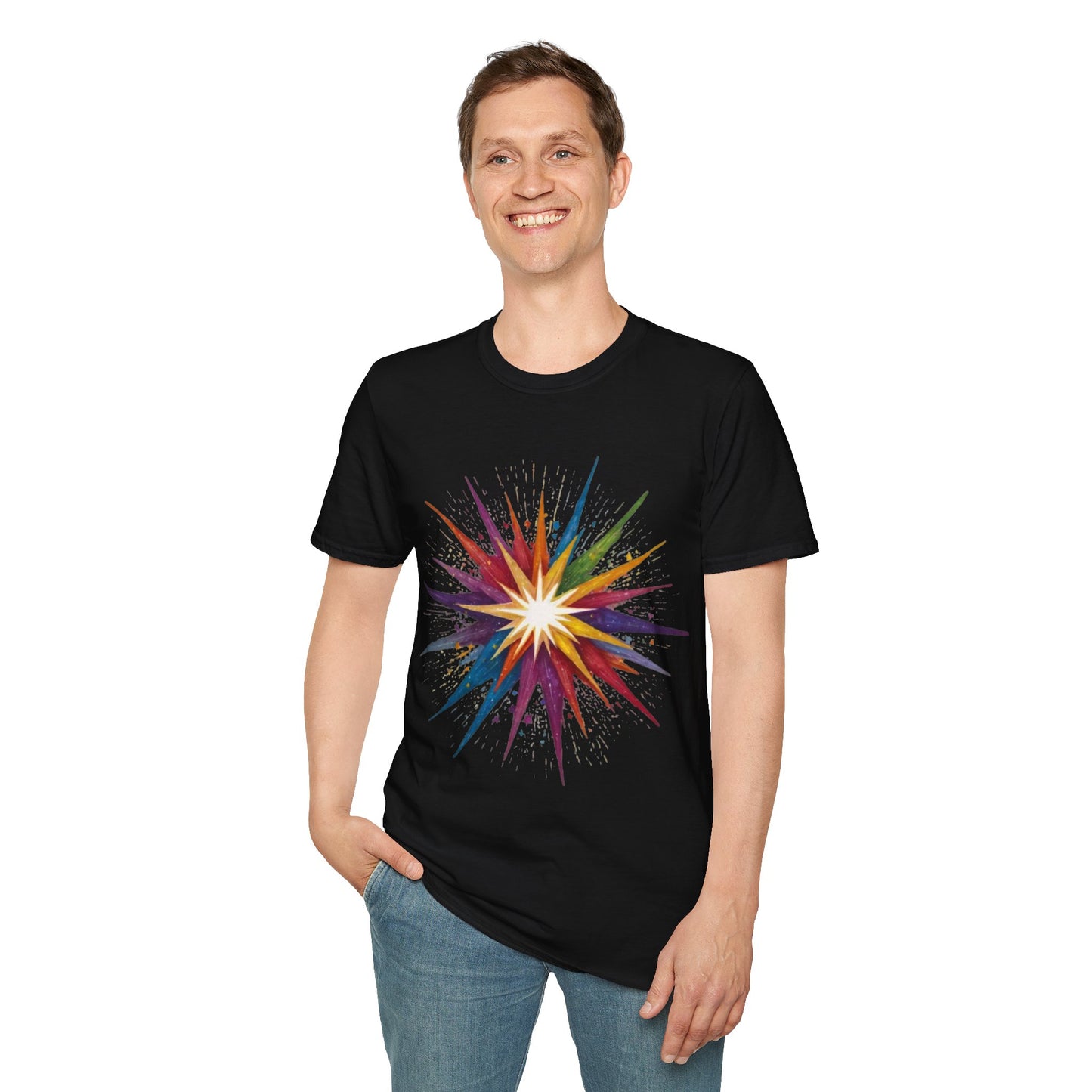 Colourful Exploding Star - Unisex T-Shirt