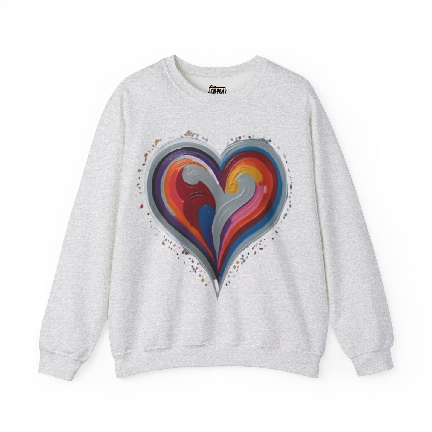 Colourful Grey Love Heart - Unisex Crewneck Sweatshirt