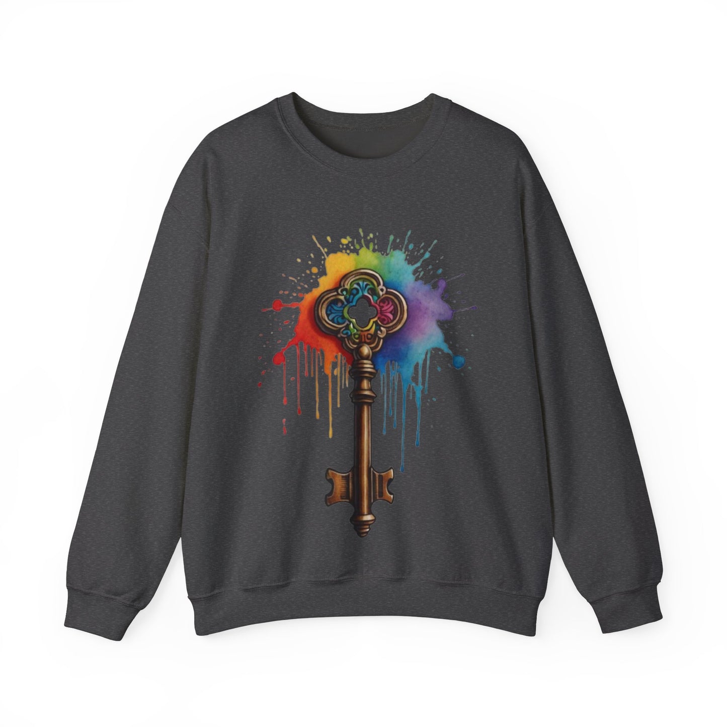 Colourful Messy Skeleton Key - Unisex Crewneck Sweatshirt