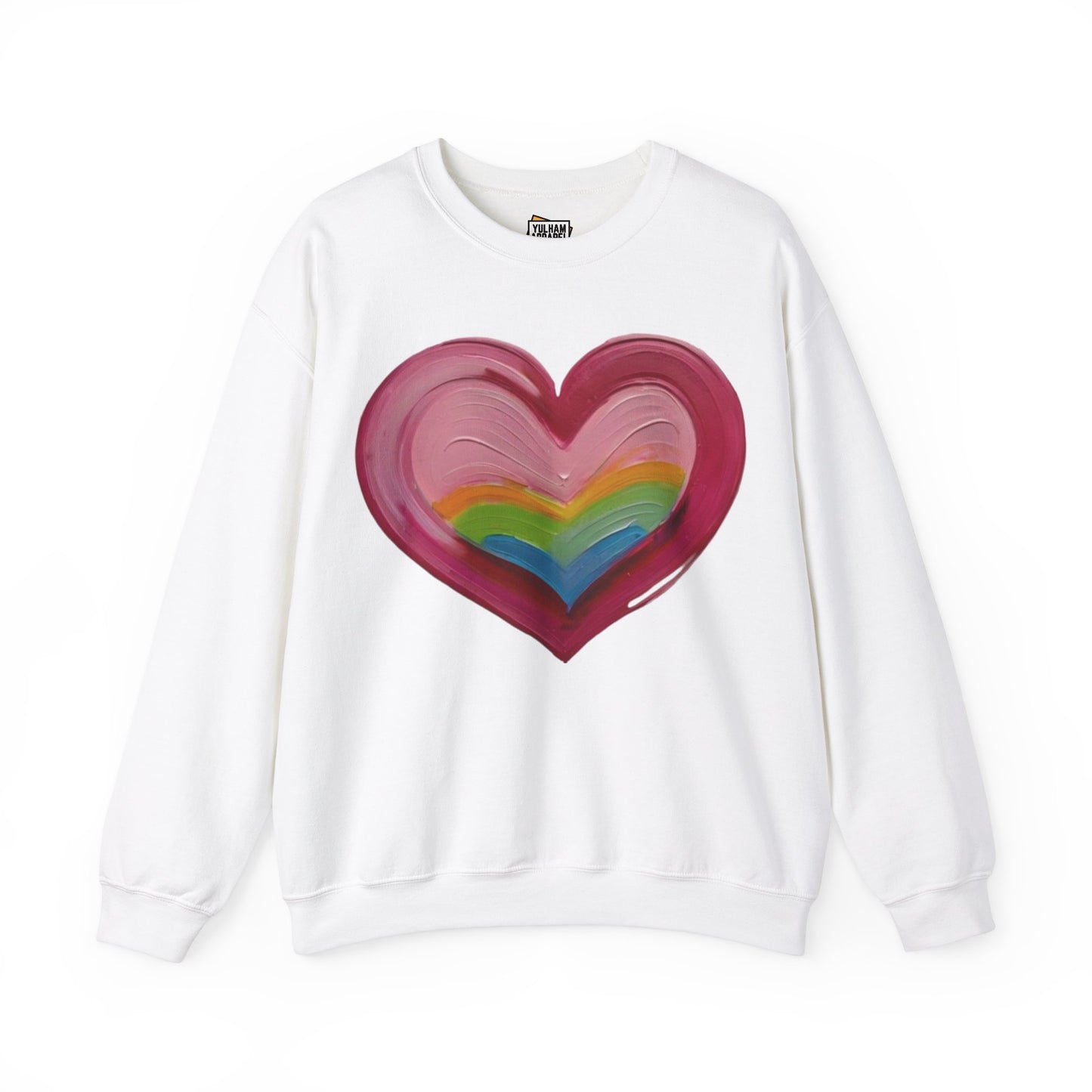 Pink Painted Love Heart - Unisex Crewneck Sweatshirt