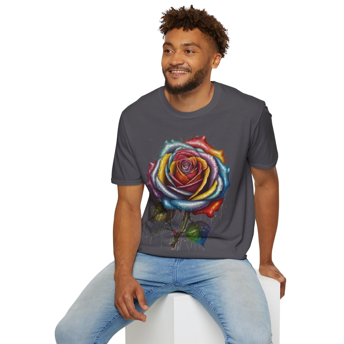 Messy Multicoloured Rose - Unisex T-Shirt