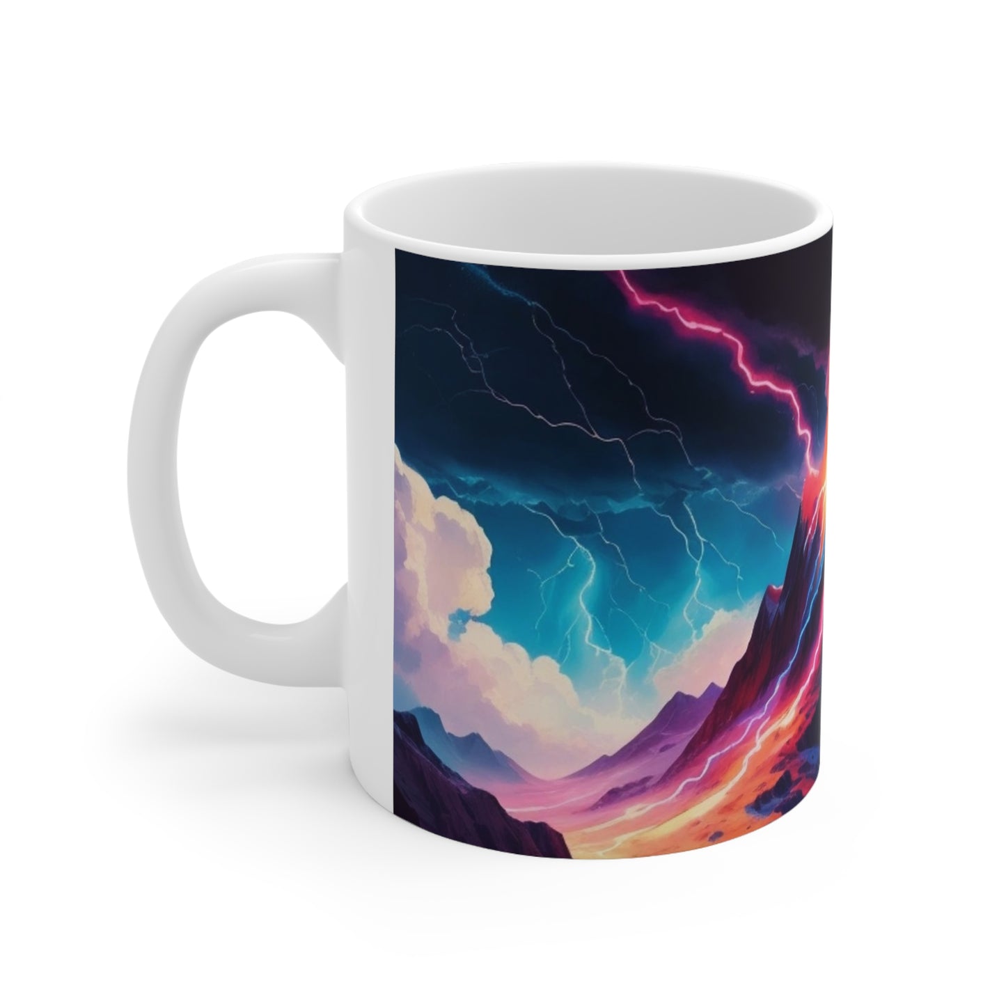 Lightning Mountain Mug - Ceramic Coffee Mug 11oz