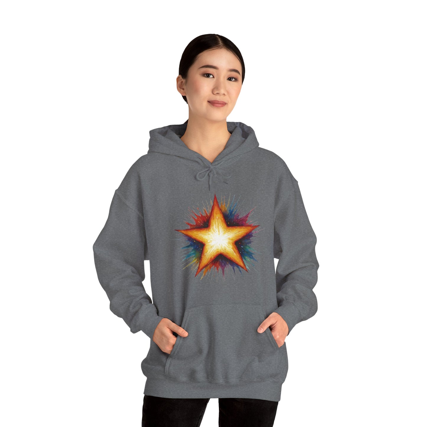 Burning Golden Star - Unisex Hooded Sweatshirt