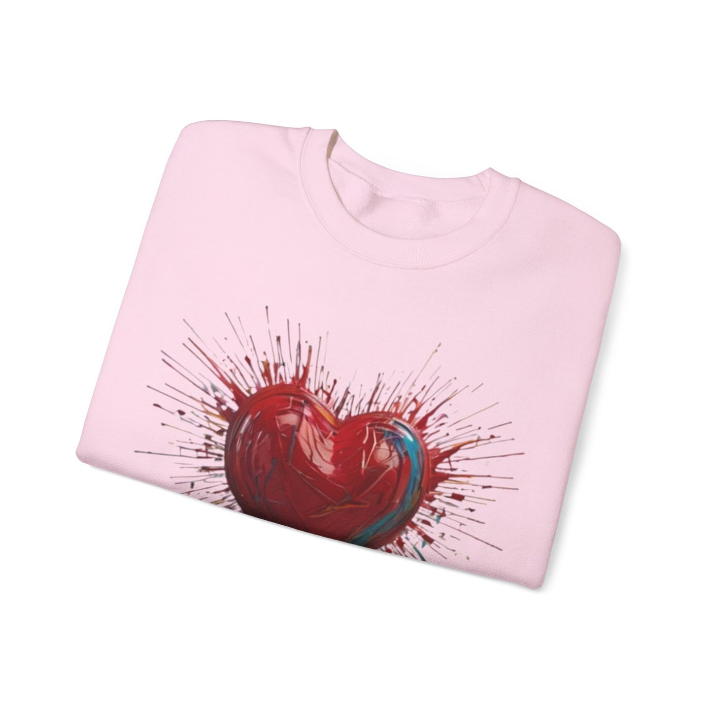 Messy Red Exploding Love Heart - Unisex Crewneck Sweatshirt