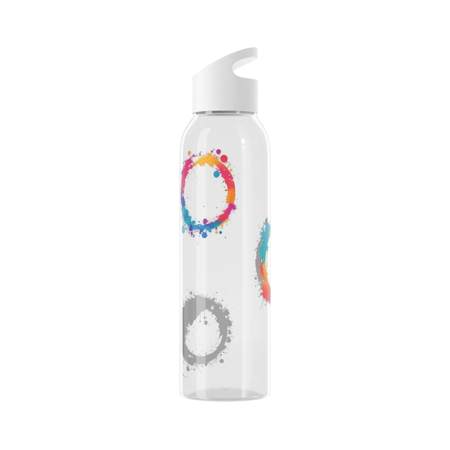 Colourful Circles Paint Art - Sky Water Bottle