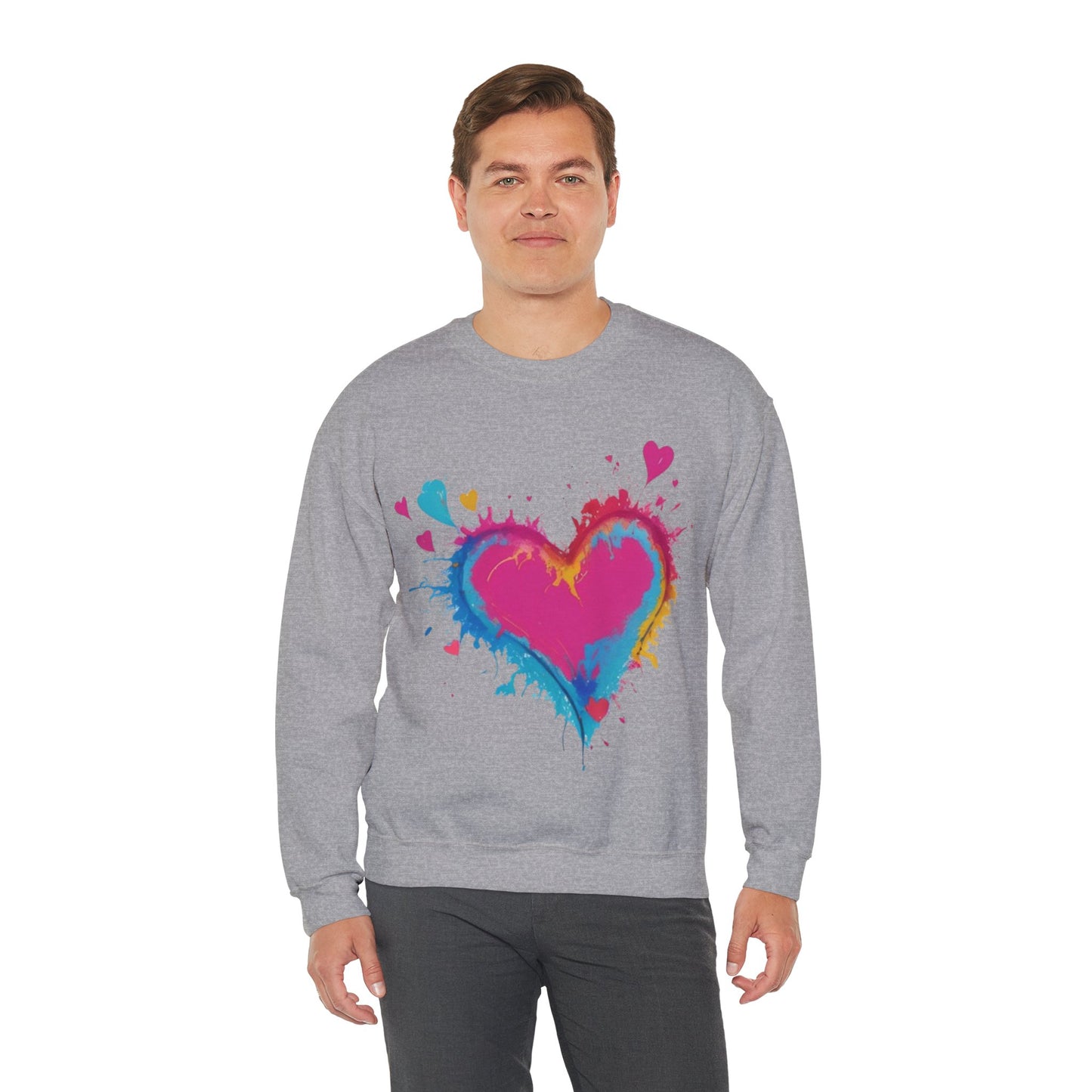 Colourful Love Heart - Unisex Crewneck Sweatshirt