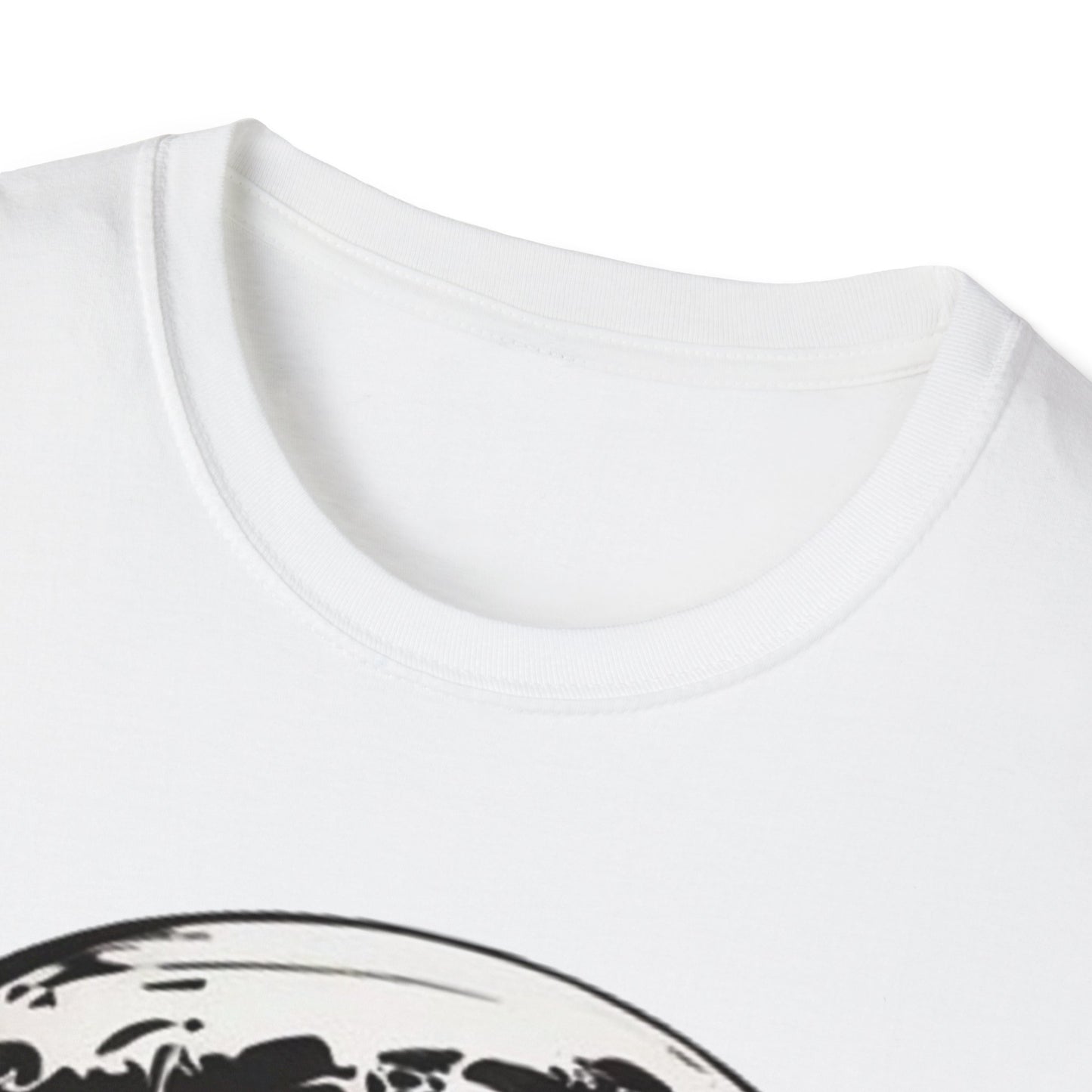 Black and White Earth Sphere Sketch - Unisex T-Shirt