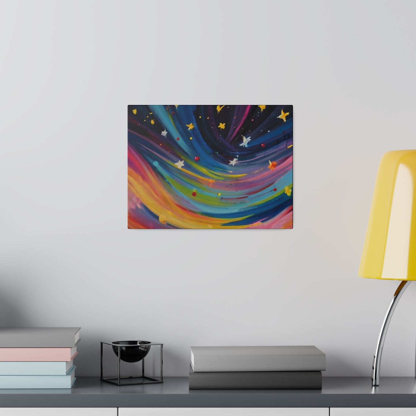 Colourful Messy Painted Shooting Stars - Matte Canvas, Stretched, 0.75"