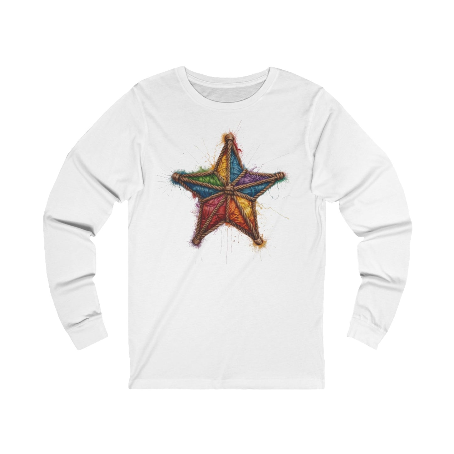 Multicoloured Star Rope Pattern - Unisex Long Sleeve T-Shirt