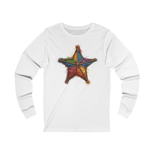 Multicoloured Star Rope Pattern - Unisex Long Sleeve T-Shirt