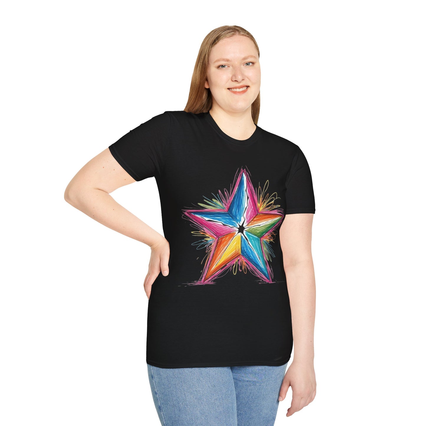 Vibrant Coloured Messy Star - Unisex T-Shirt