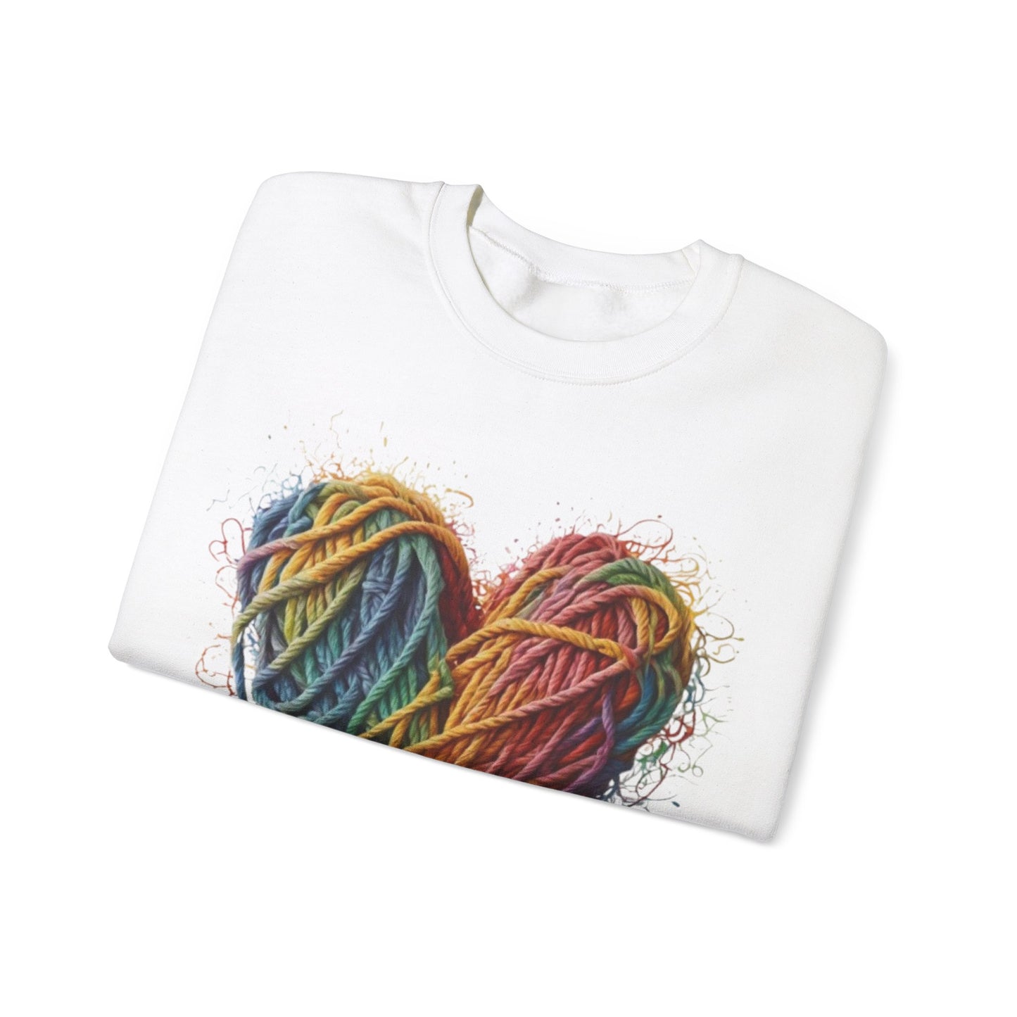 Multicoloured Ropes Love Heart - Unisex Crewneck Sweatshirt