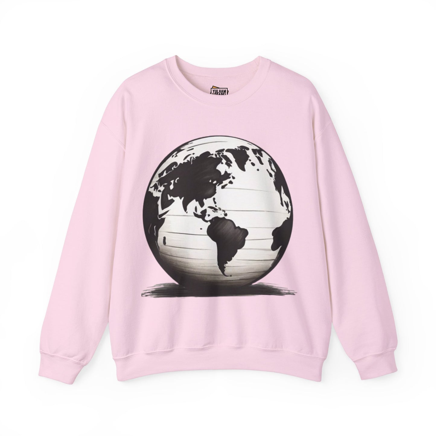 Black and White Earth Sphere - Unisex Crewneck Sweatshirt