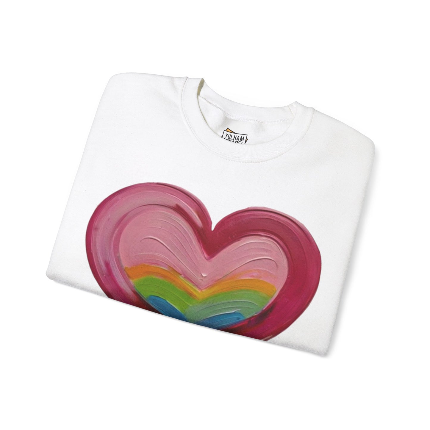 Pink Painted Love Heart - Unisex Crewneck Sweatshirt