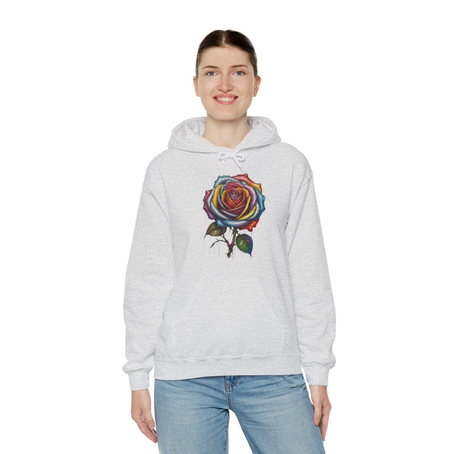 Messy Multicoloured Rose - Unisex Hooded Sweatshirt