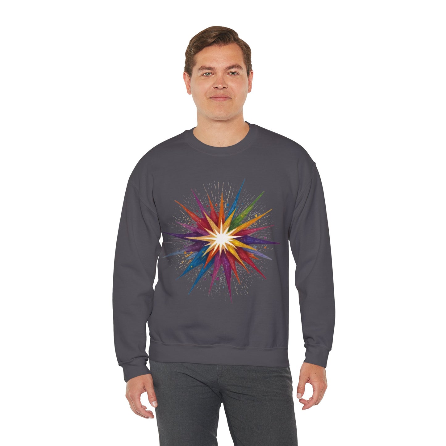 Colourful Exploding Star - Unisex Crewneck Sweatshirt