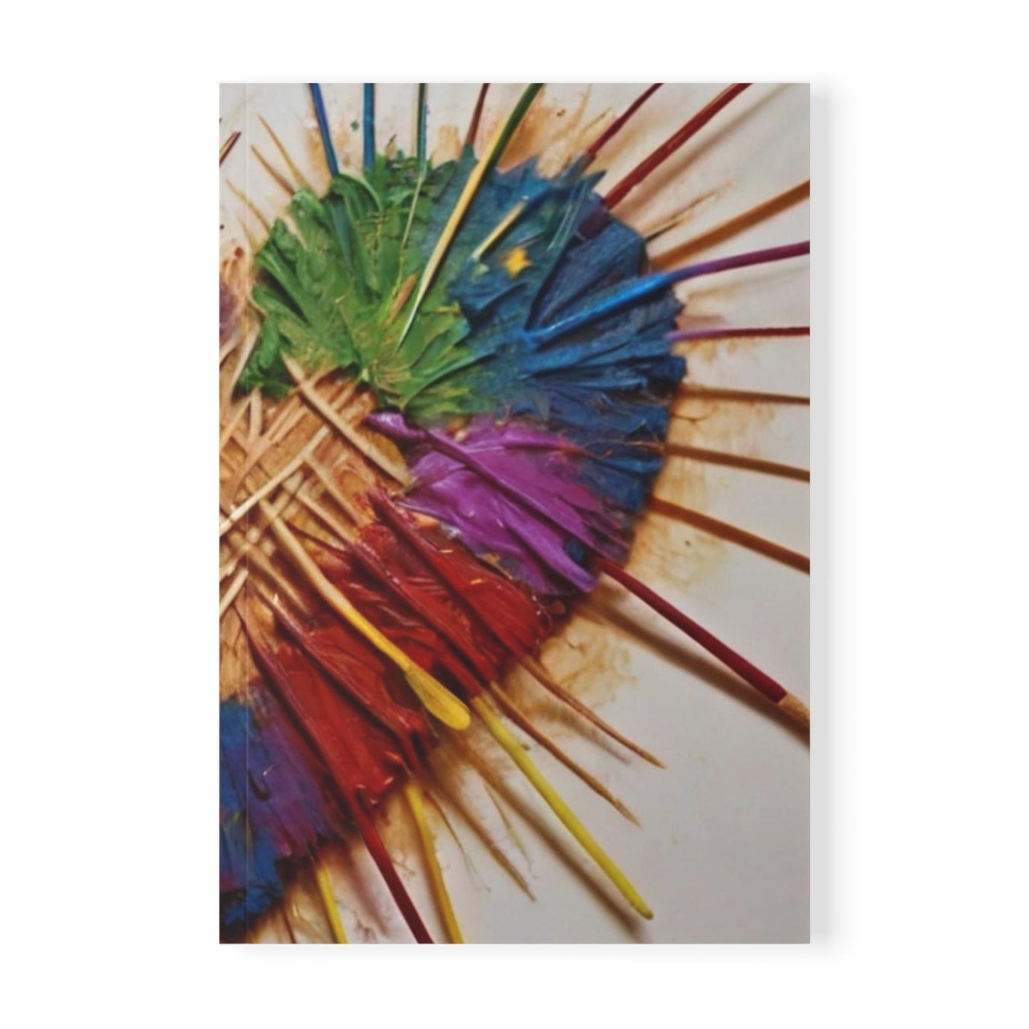 Colourful Toothpicks Love Heart - Softcover Notebook, A5