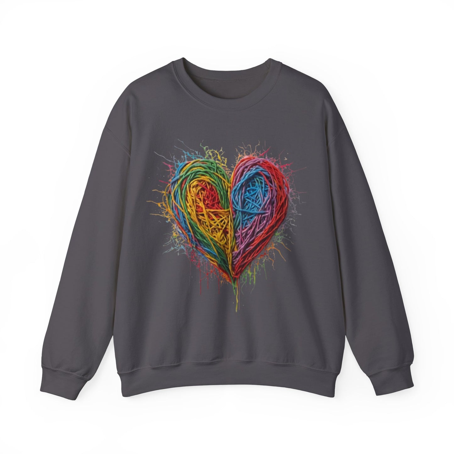 Multicoloured Scoubidou Love Heart - Unisex Crewneck Sweatshirt